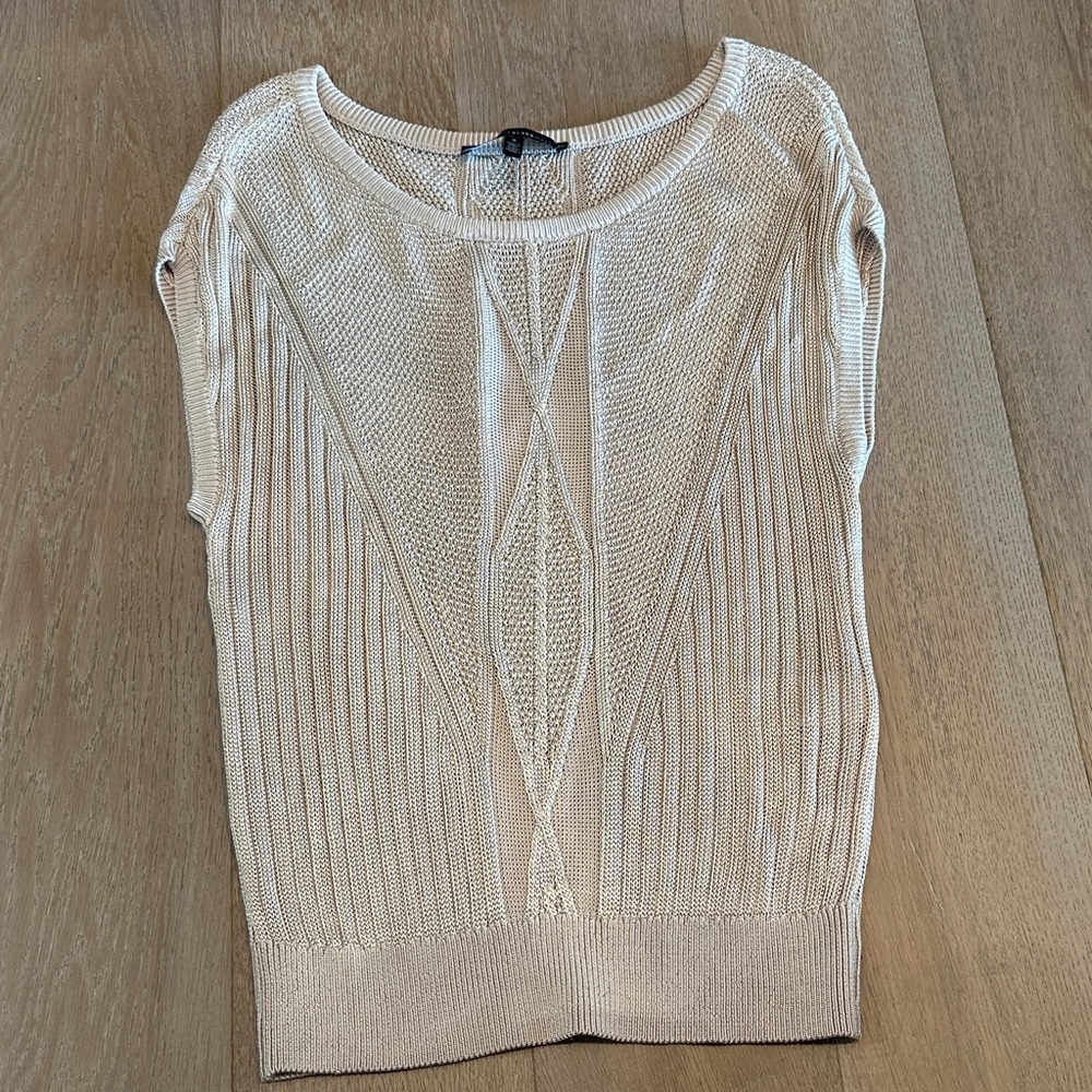 White House Black Market Cream Knit Sweater